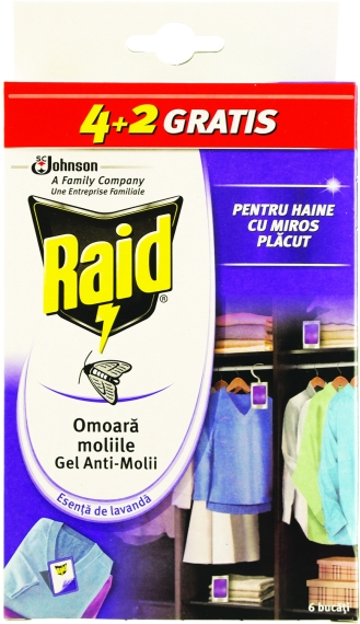 RAID ANTIMOLII GEL LAVANDA MULTIPACK 6