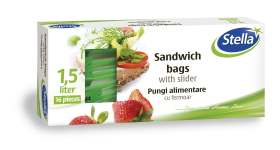 STELLA Pungi Alimentare cu fermoar 1,5 L 16/set