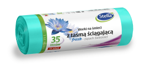 STELLA SACI MENAJ FRESH LDPE 35L 15/set cu snur