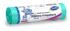 STELLA SACI MENAJ FRESH LDPE 60L 10/set cu snur