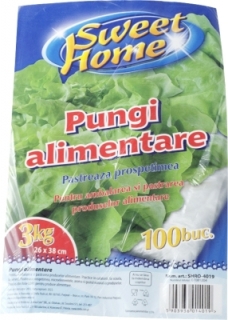 SWEET Pungi Alimentare LDPE 3 Kg 26*38 100 buc