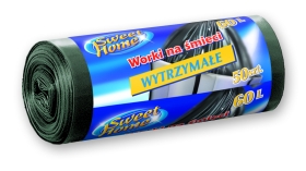 SWEET Saci menaj HDPE 60 l 50/set Negru